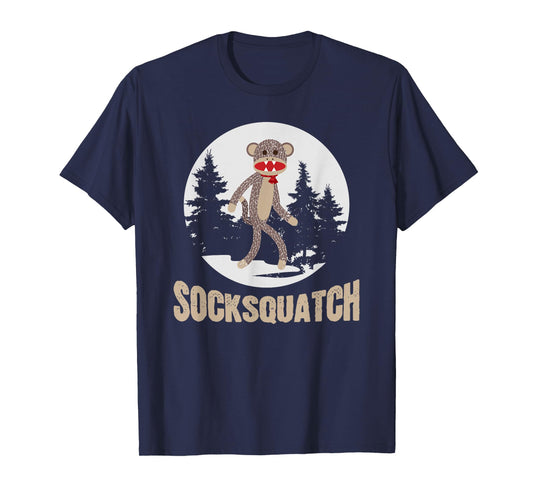 Funny Bigfoot Sighting Sock Monkey Sasquatch Socksquatch T-Shirt