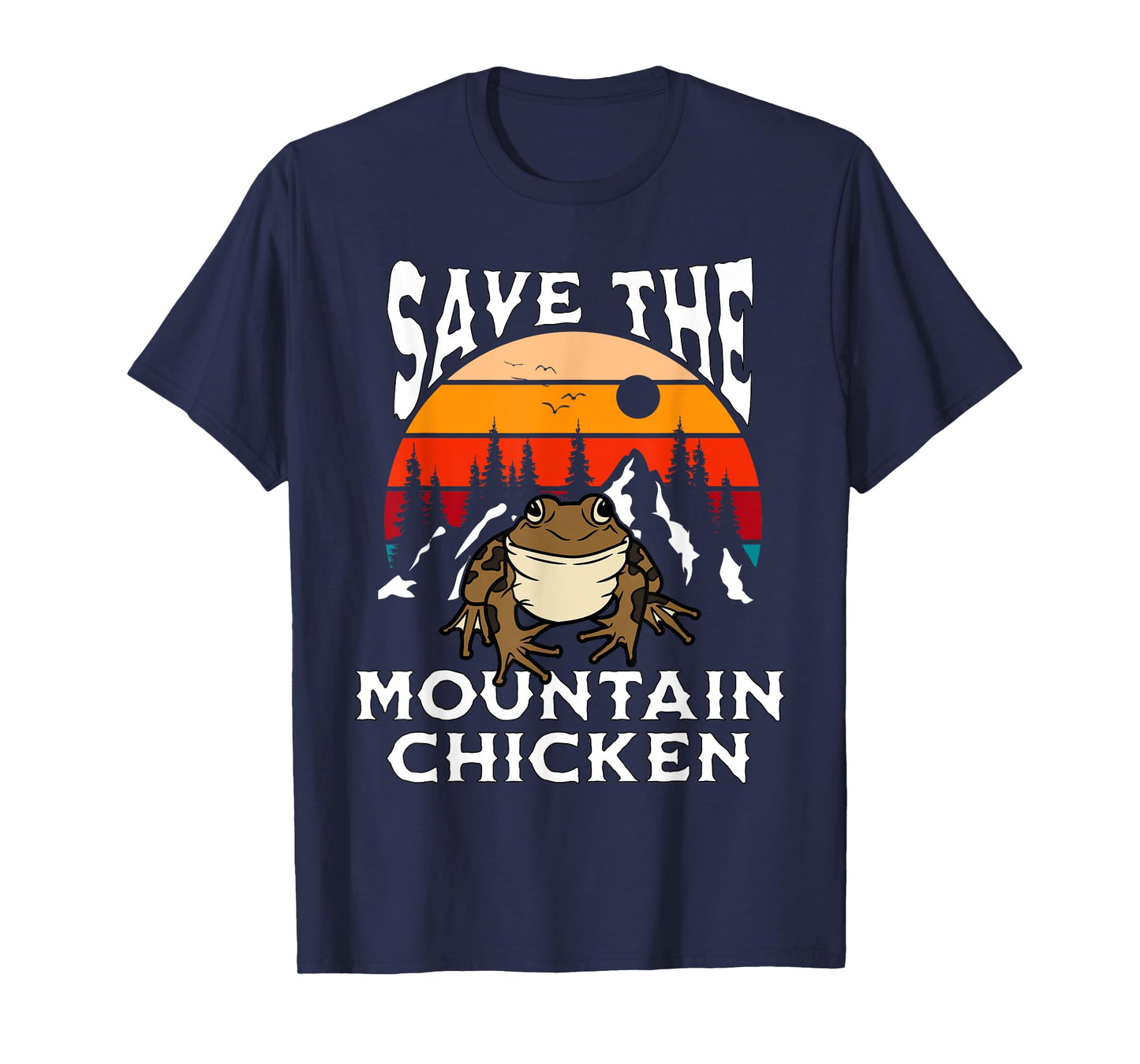 Save Mountain Chicken Frogs Retro Amphibian Pet Lover T-Shirt