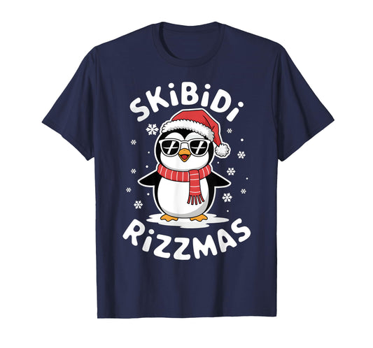 Skibidi Rizzmas Funny Christmas Christmas Season Penguin T-Shirt