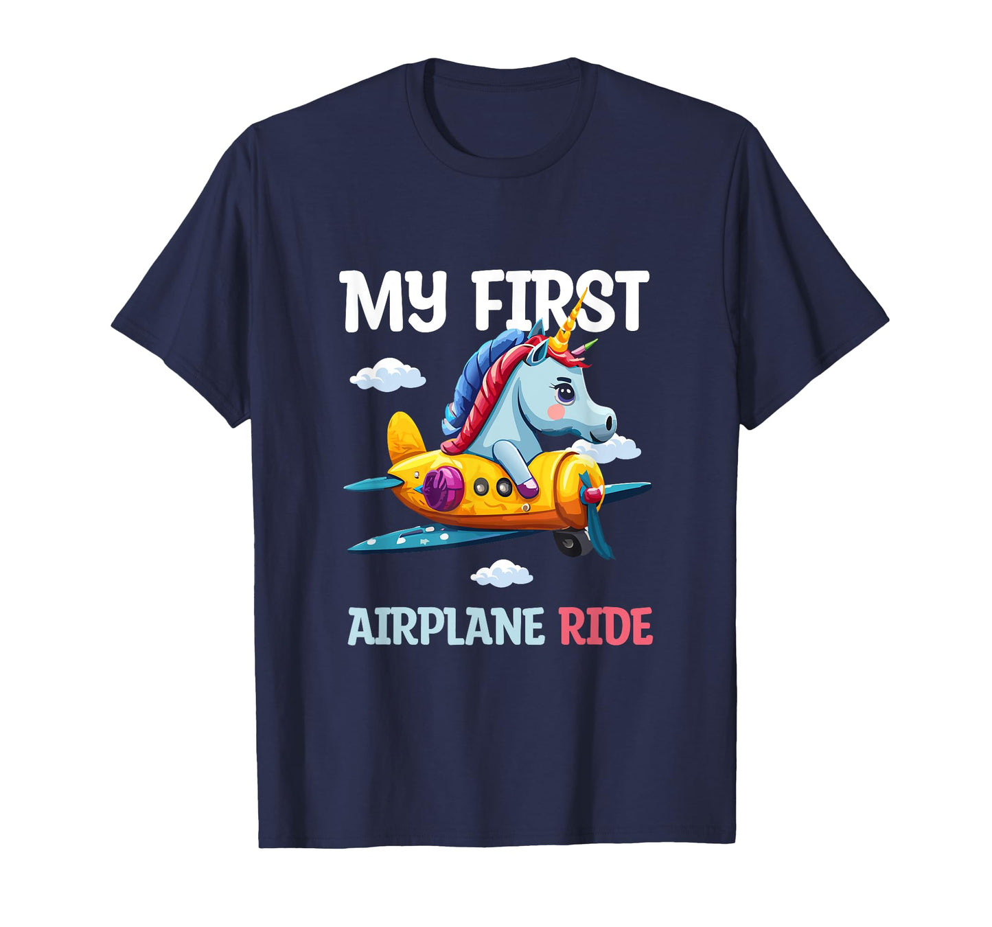 My first plane ride my 1st flight airplane kids Unicorn T-Shirt