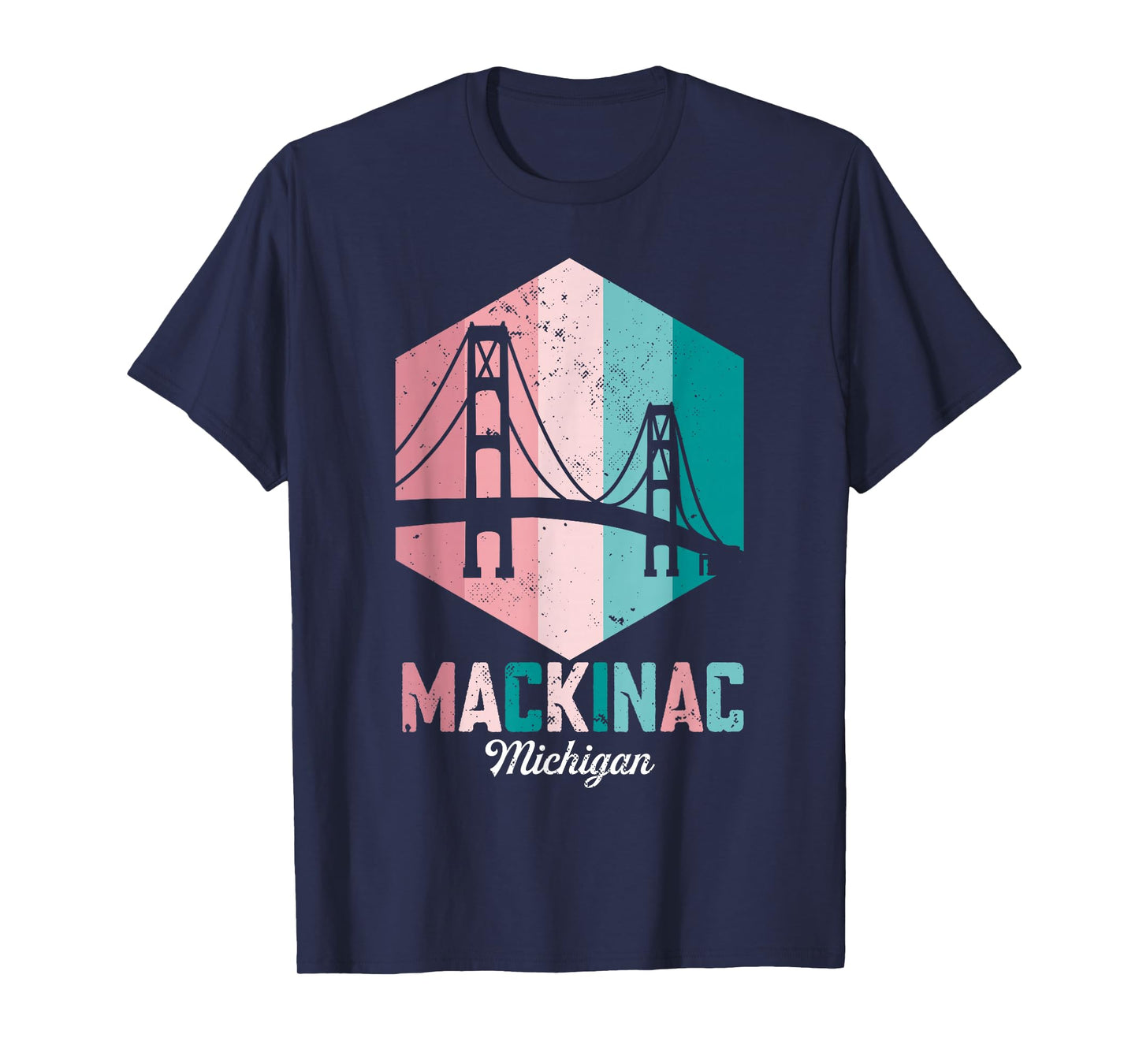 Retro Mackinac Bridge Souvenir Mackinaw Vintage Michigan T-Shirt