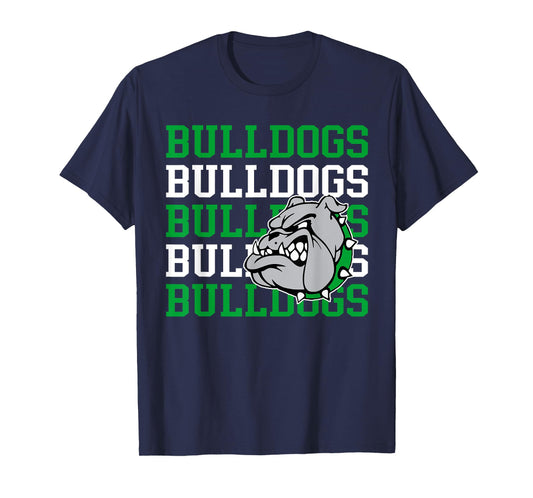 Green Bulldogs School Spirit Mascot Teacher Back to School T-Shirt