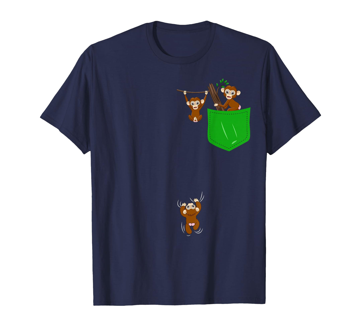 Monkey Lover Shirt Cute Monkey Pocket Shirt for Kids Monkey T-Shirt