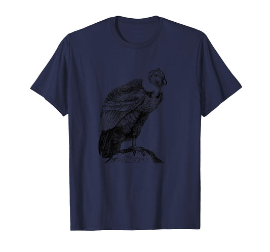 The New Antique California Condor Bird Print T-Shirt, Unisex-Adult, Grey, Small, Short Sleeve, Classic Fit