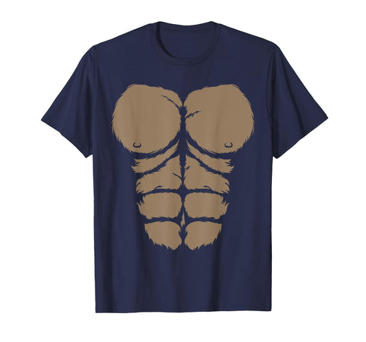 Halloween Gorilla Chest Costume Cute Monkey Muscles Abs T-Shirt