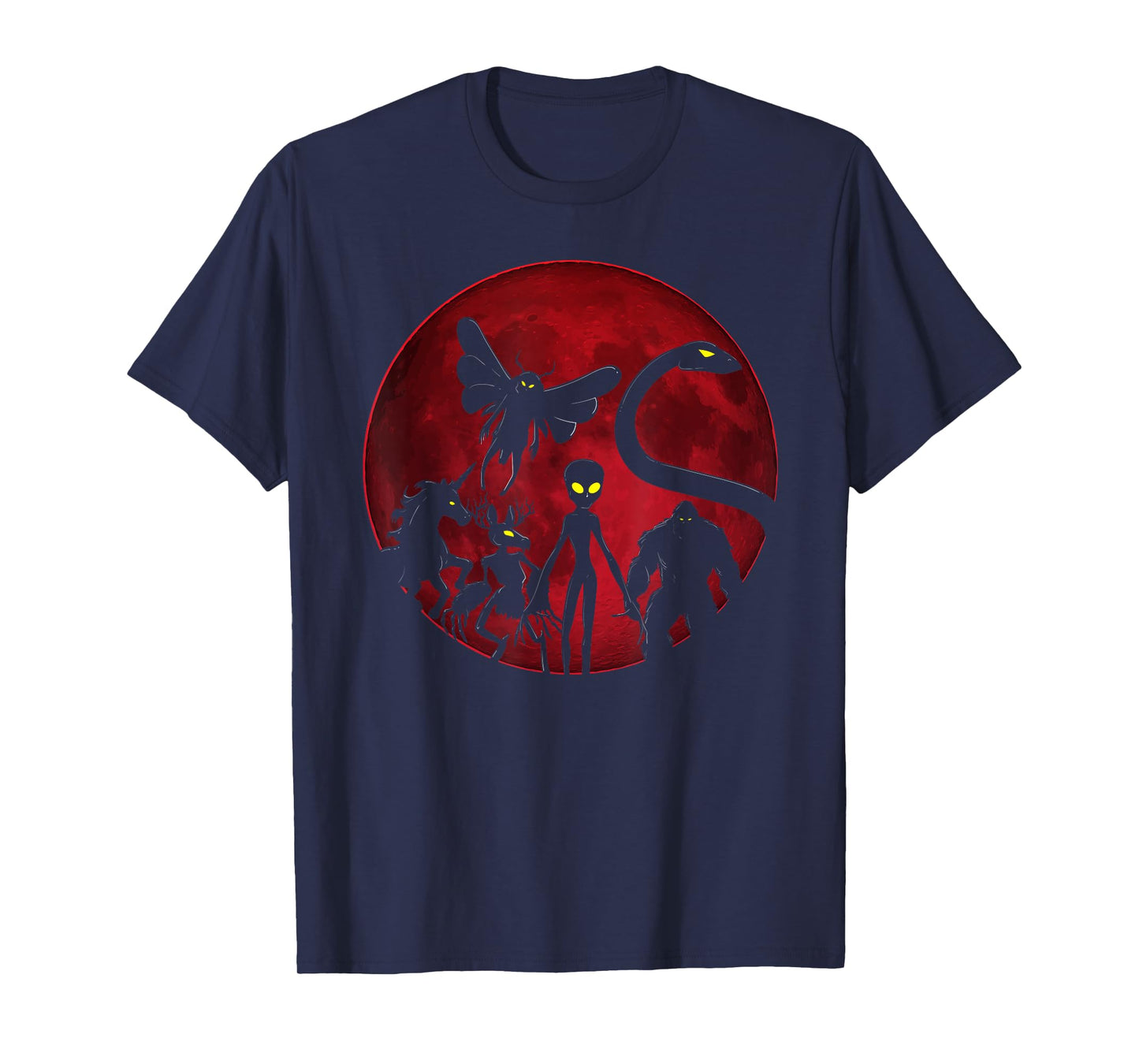 Wendigo Bigfoot Loch Ness Monster Mothman And Alien Cryptid T-Shirt