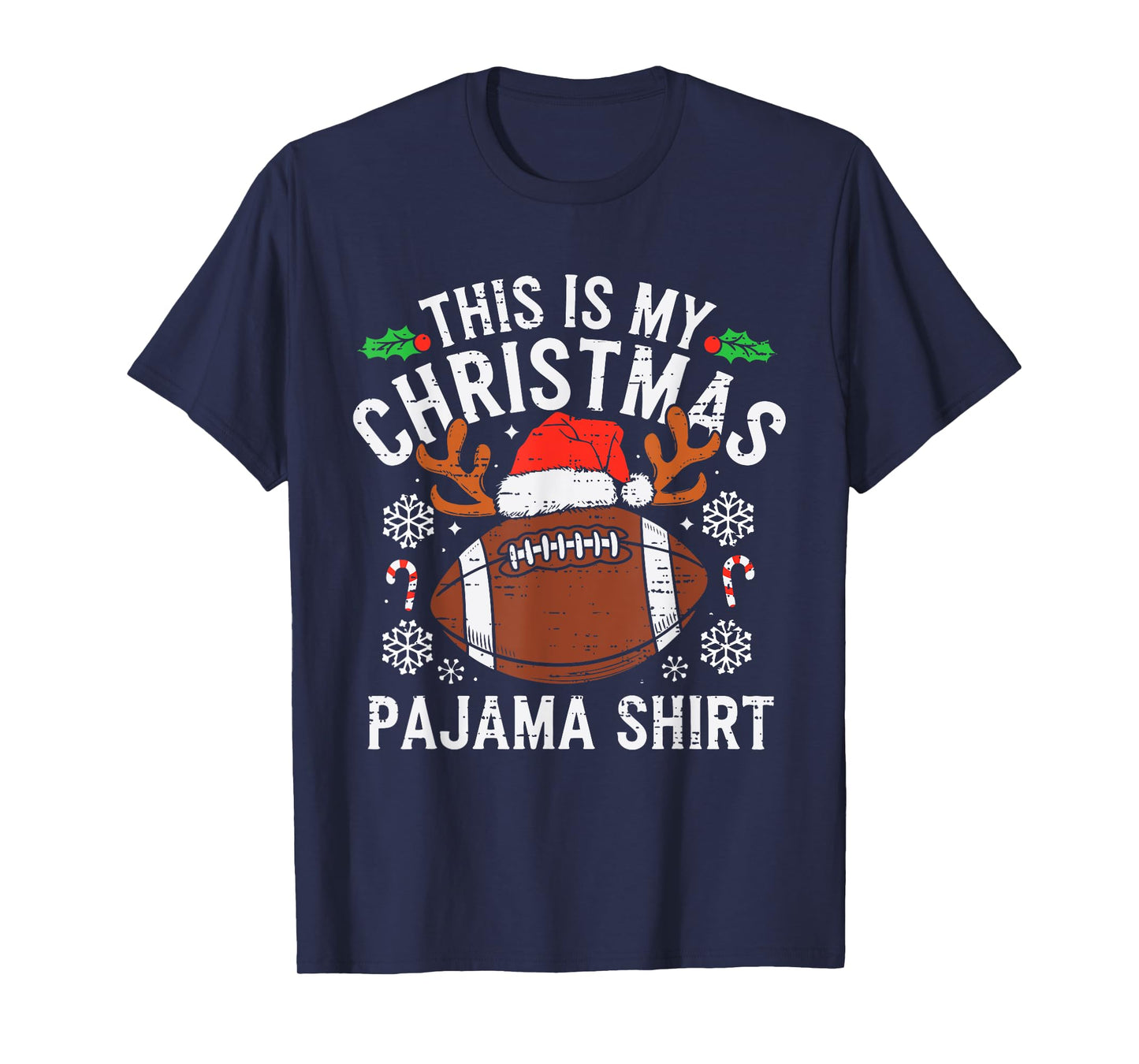 This Is My Christmas Football Pajama Shirt Sport Men Boy Kid T-Shirt