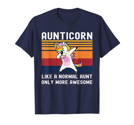 Aunticorn Like Normal Aunt But More Awesome Dabbing Unicorn T-Shirt
