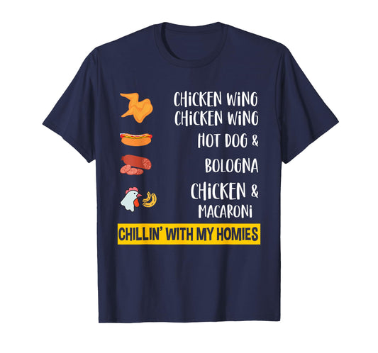 Cooked Chicken Wing Chicken Wing Hot Dog Bologna Macaroni T-Shirt