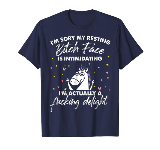 Unicorn I'm Sorry My Resting Bitch Face Is Intimidating T-Shirt