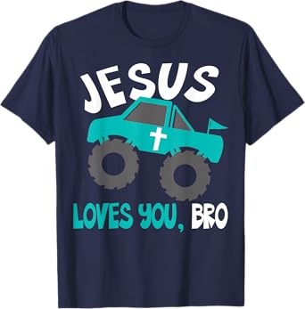 Kids Jesus Loves You Bro Funny Christian Boy T-Shirt