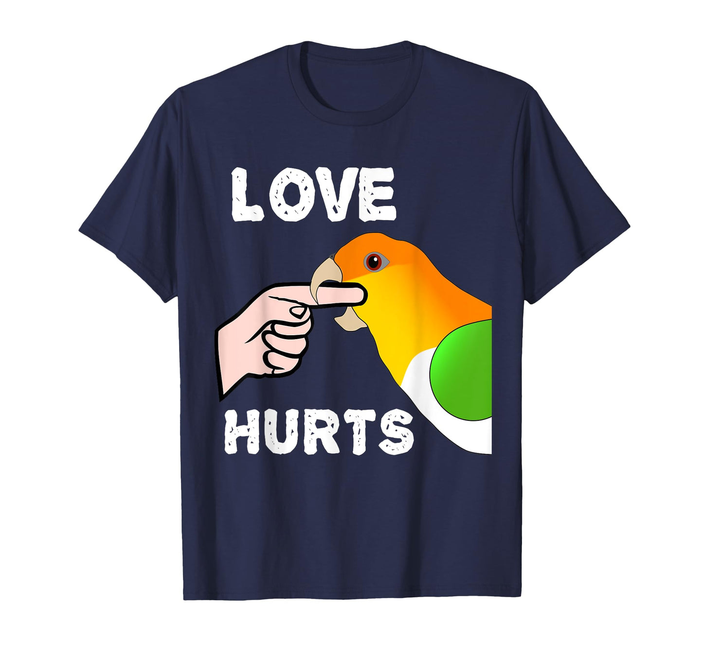 White Bellied Caique Parrot Love Hurts T-Shirt