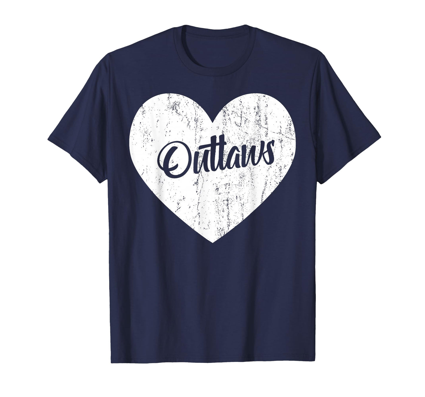 Outlaws School Sports Fan Team Spirit Mascot Heart Gift T-Shirt