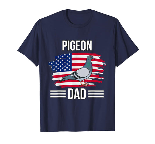 Bird US Flag 4th Of July Father's Day Pigeon Dad T-Shirt