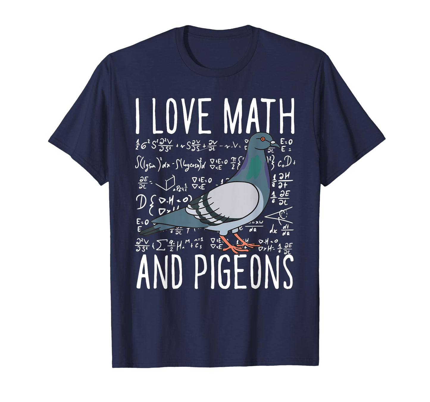 I Love Math And Pigeons Breeder Birding School Kids T-Shirt