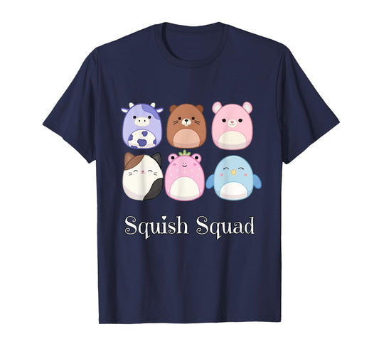 Squish Mallow Squad! Cow, Cat, Bird Stuffed Animal Plush Toy T-Shirt
