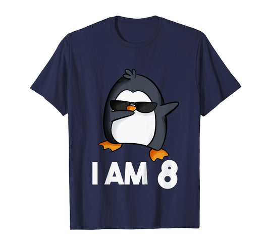Penguin Birthday Shirt 8 Years Old Birthday Outfit Kids T-Shirt