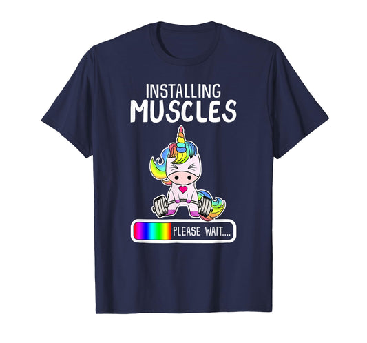 Installing Muscles Unicorn Weightlifting Gift T-Shirt