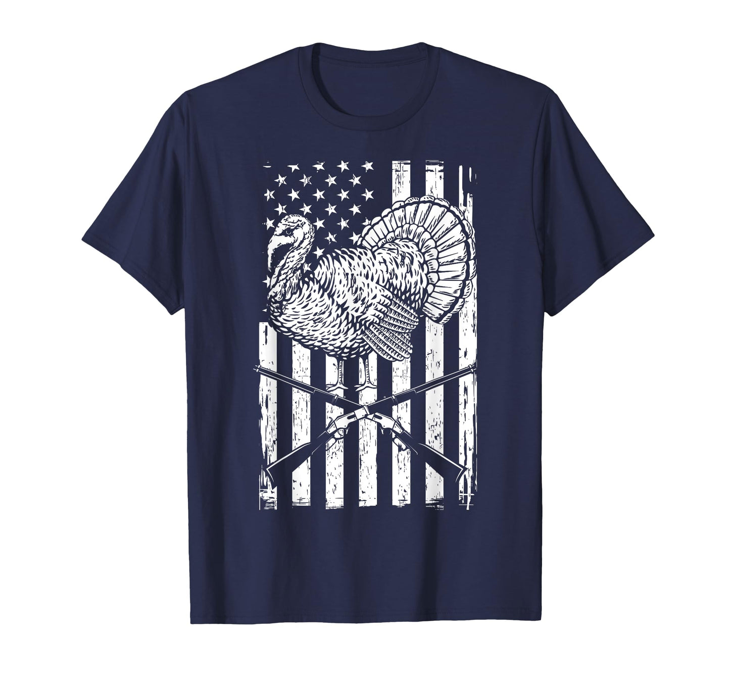 Turkey Hunting American Flag Independence Day T-Shirt for Women Men