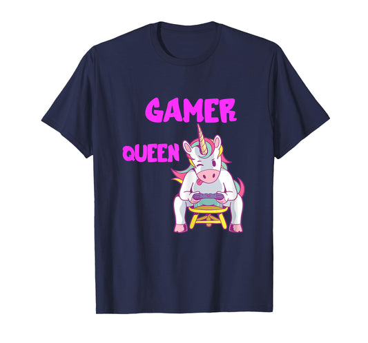 Gamer Queen Gaming Unicorn Console PC Computer Video Games T-Shirt