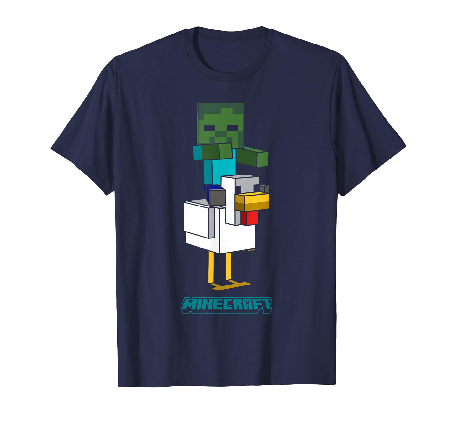 Minecraft Chicken Jockey Lurking Portrait T-Shirt