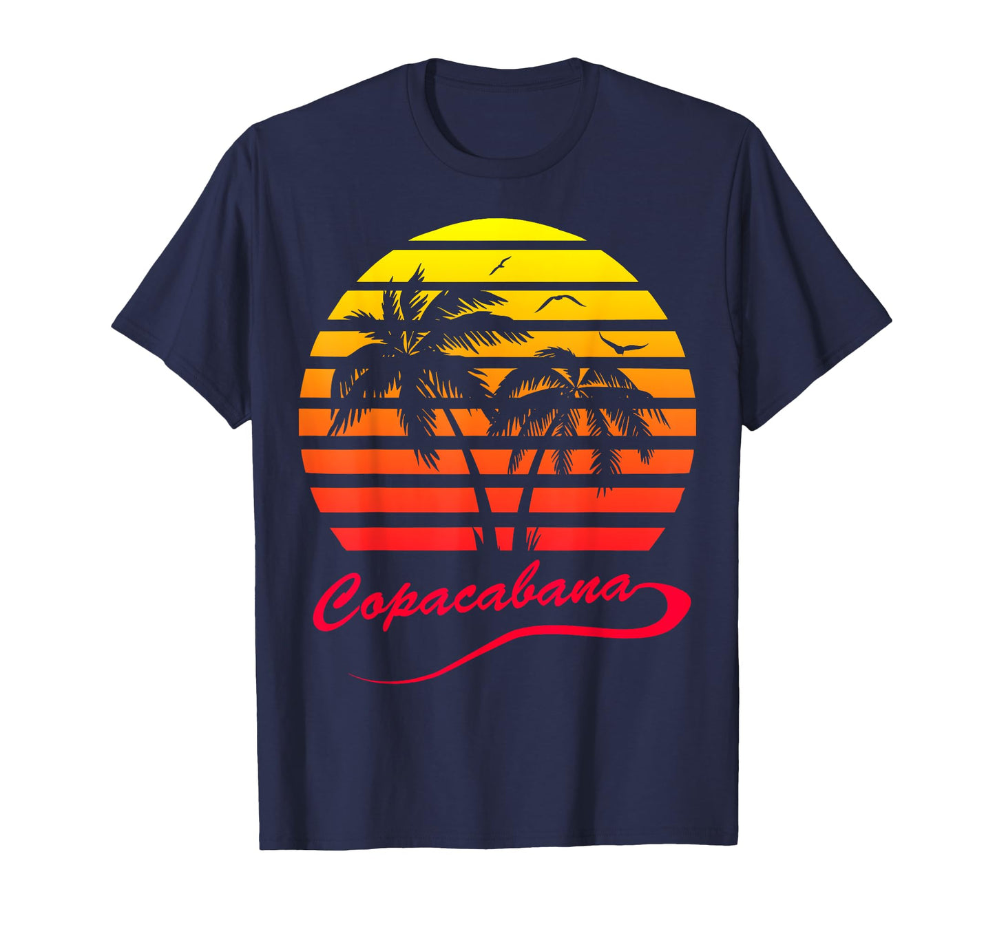 Copacabana Summer Palm Trees 80s Beach Sunset T-Shirt