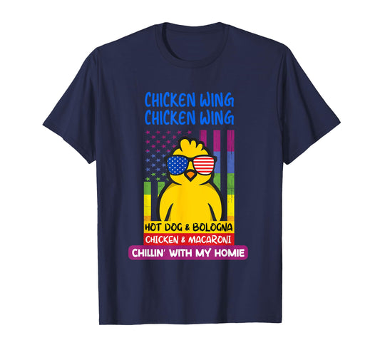 Cooked Chicken Wing Chicken Wing Hot Dog Bologna Macaroni T-Shirt for Men Women Girls Kids
