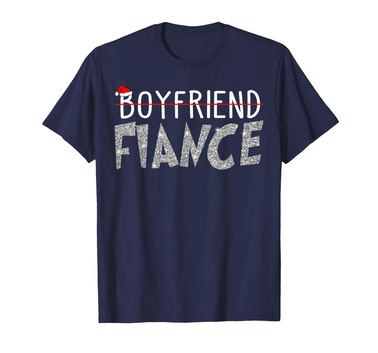 Fiance Fiancee Christmas Pajamas Engaged Couples Matching T-Shirt