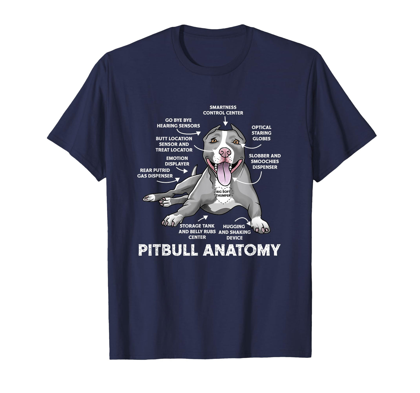 Pitbull Anatomy Funny BullDog Lover Dog Owner Men Women T-Shirt