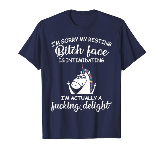 Unicorn I'm Sorry My Resting Bitch Face Is Intimidating T-Shirt