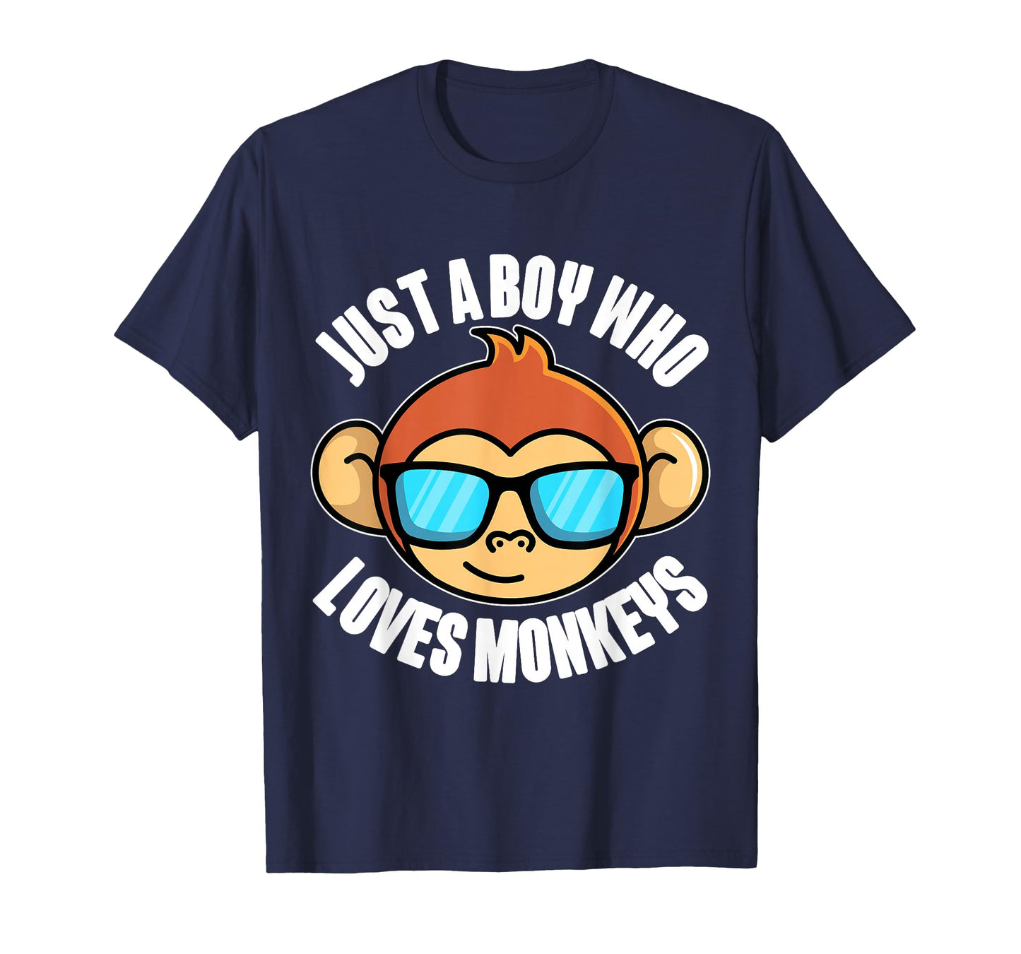 Just A Boy Who Loves Monkeys With Sunglasses For Kids T-Shirt