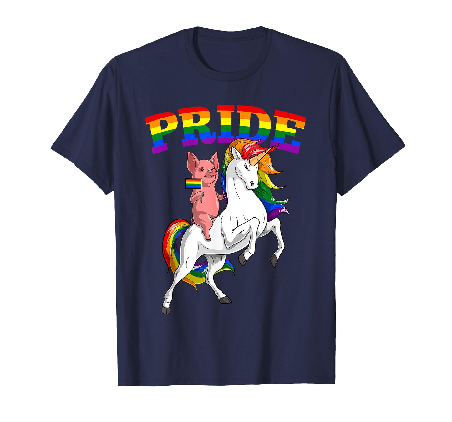 LGBT Pig Unicorn Gay Pride Rainbow LGBTQ Cute T-Shirt