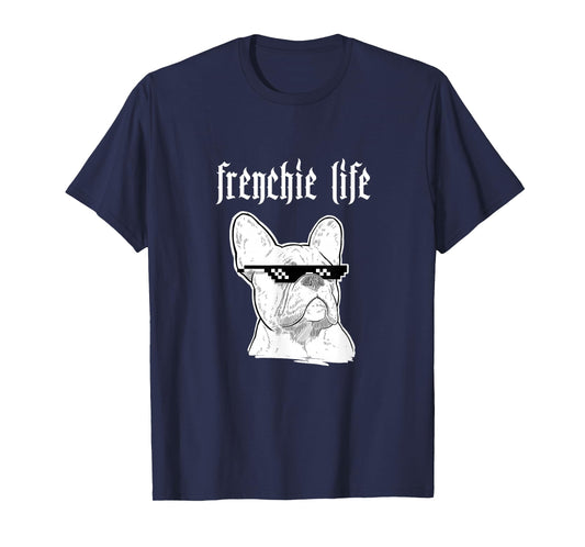 Thug Frenchie Life Funny Cool T-Shirt for Dog Lovers T-Shirt for Men Women Girls Kids
