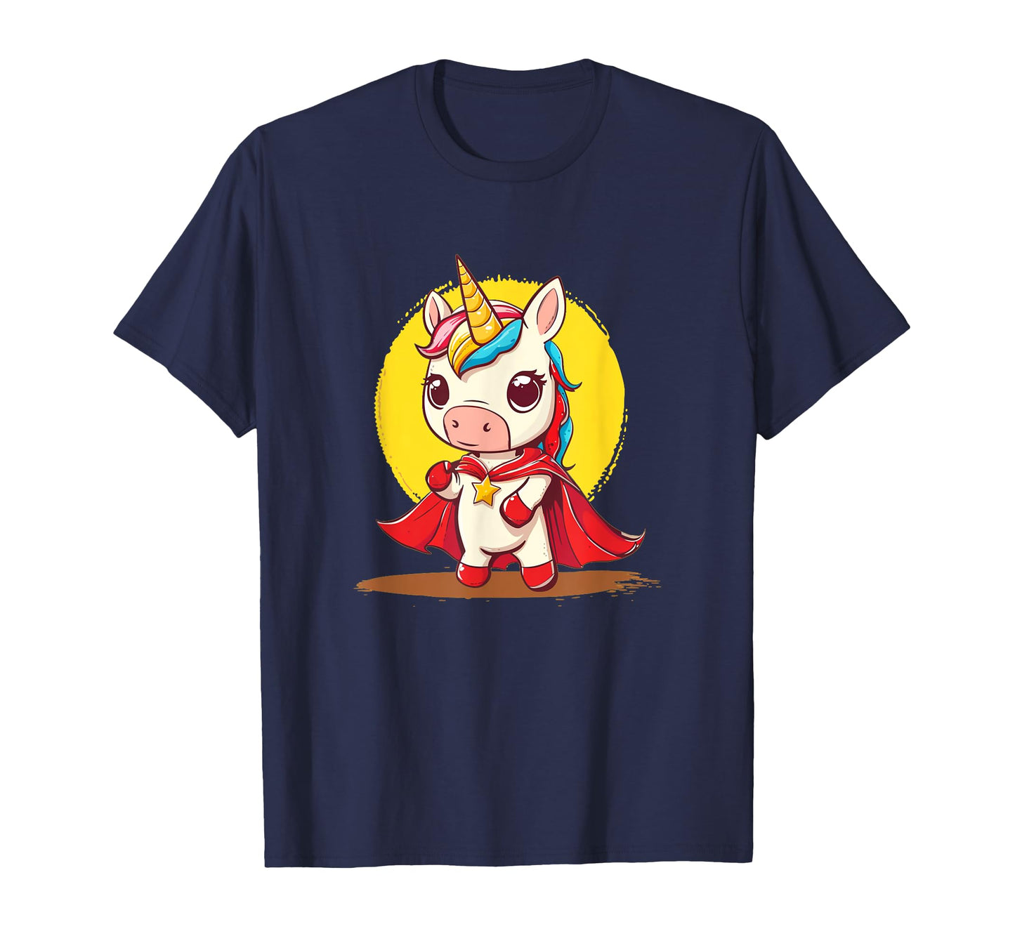 Good-looking Unicorn in Superhero Uniform with Cape T-Shirt