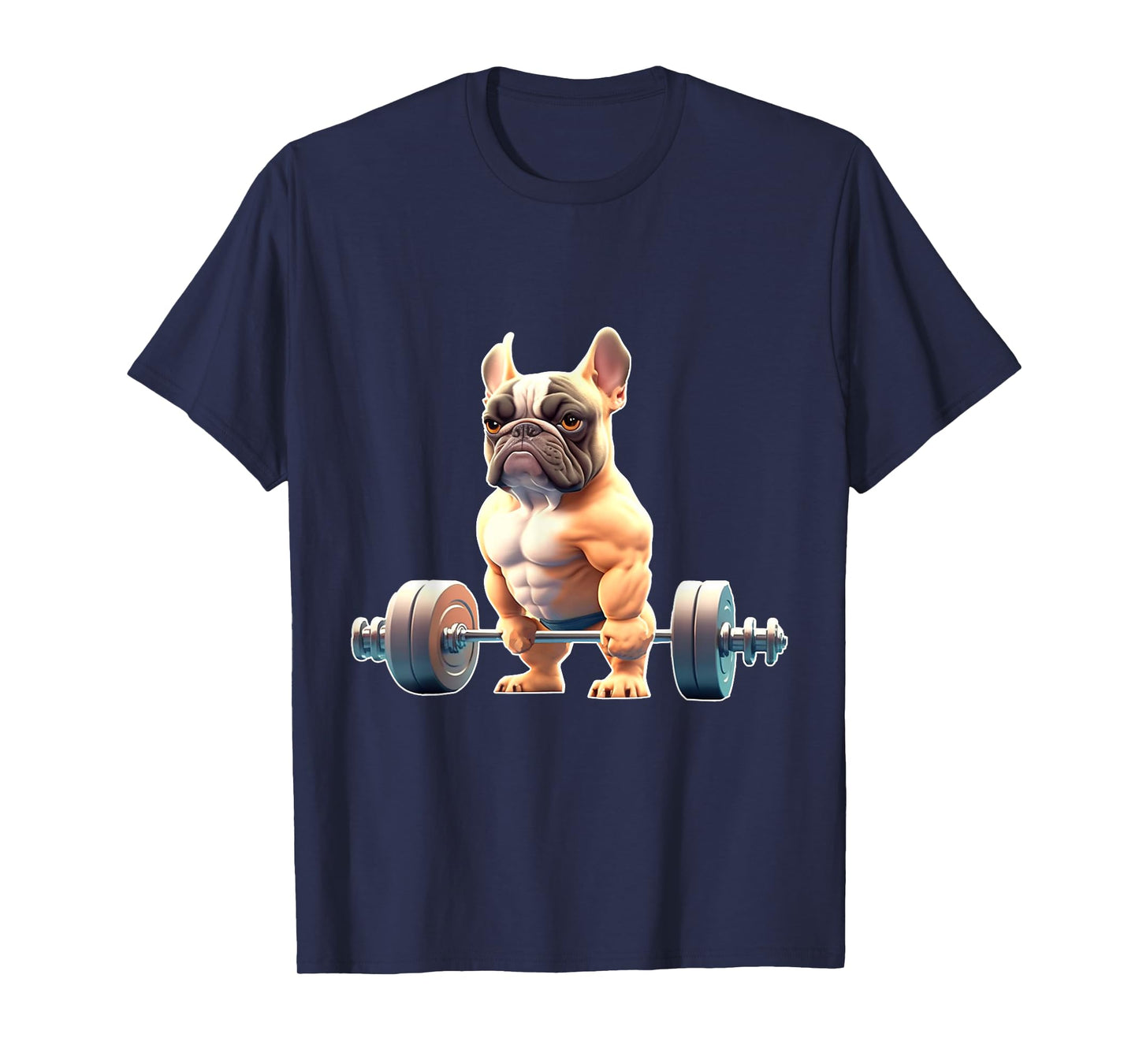 Funny French Bulldog Bodybuilding Gym Frenchie Weightlifter T-Shirt for Men Women Kids