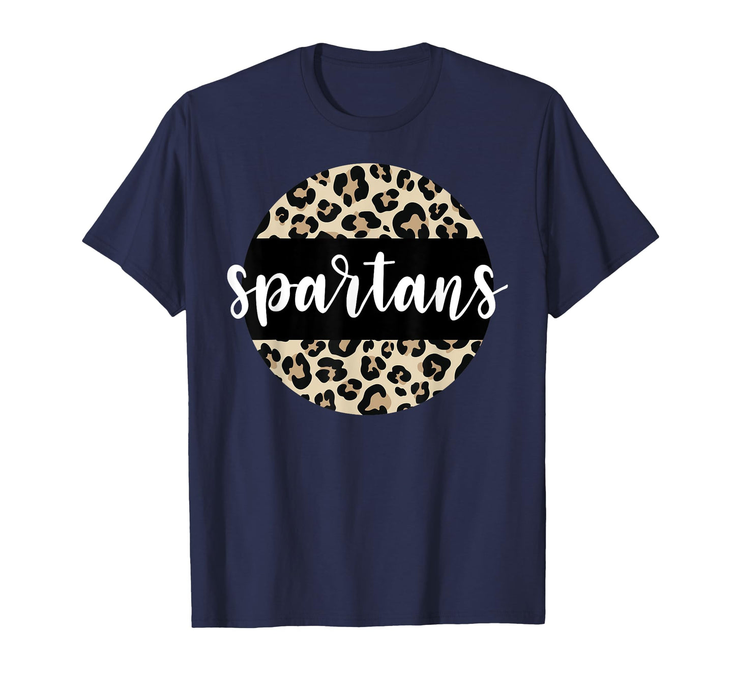 Leopard Print Spartans Team Mascot School Spirit Game Night T-Shirt