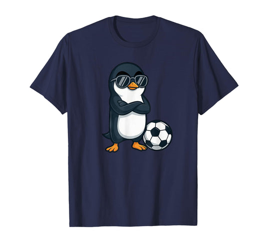 Cool Cartoon Penguin Soccer Player T-Shirt