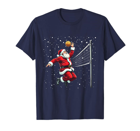 Santa Claus Volleyball Player Christmas Winter Holiday Xmas T-Shirt