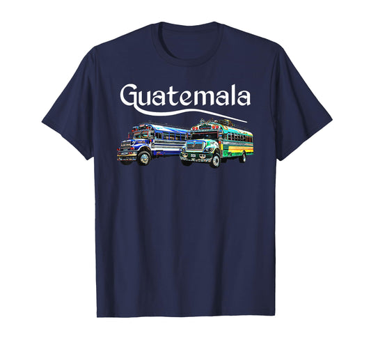 Chicken Bus Guatemala Chapin Quetzal Antigua Tikal Maya 502 T-Shirt