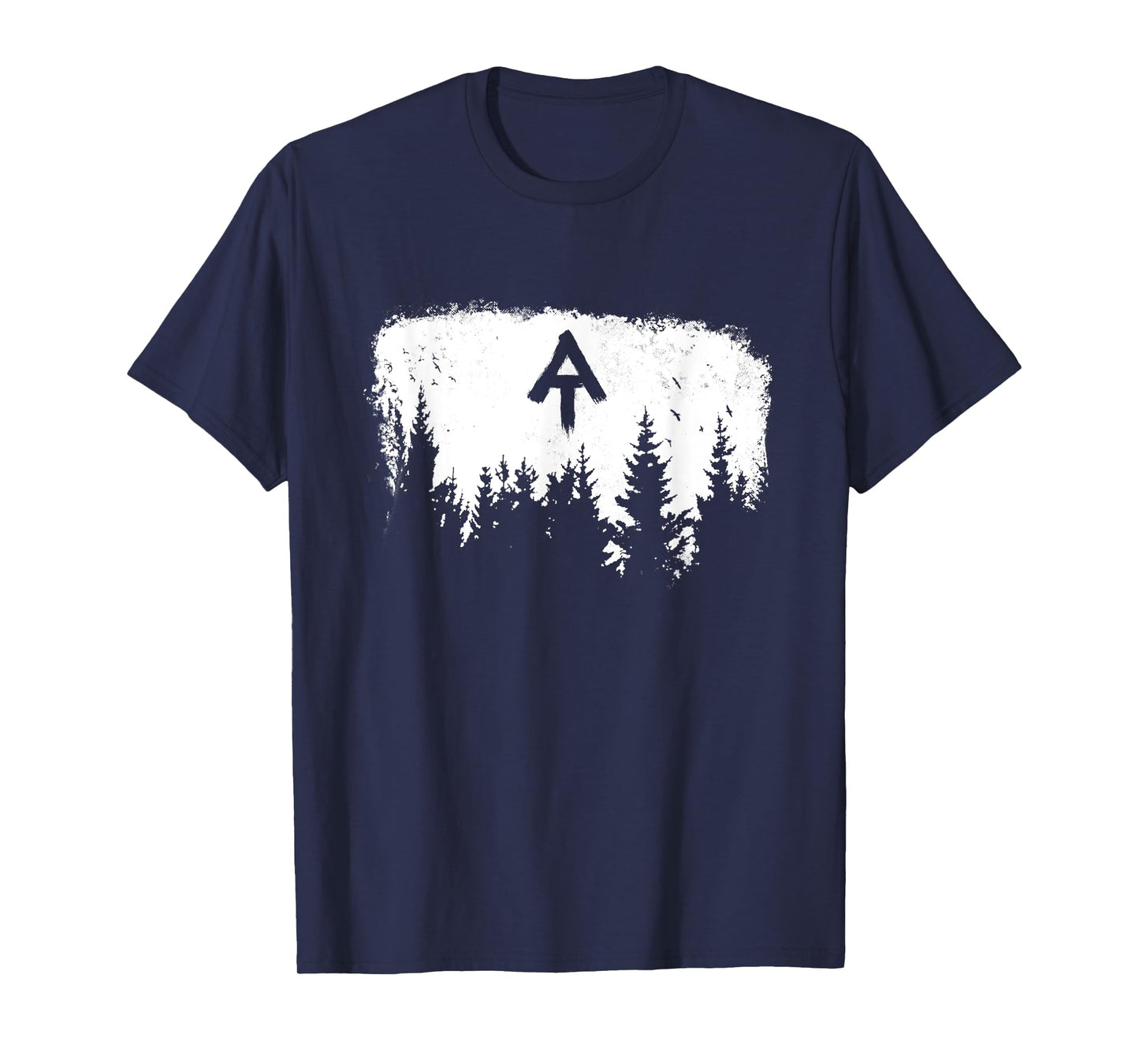 White Blaze Appalachian AT Trail Minimalist Pine Tree Hike T-Shirt