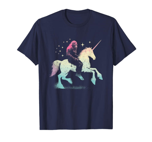 Bigfoot Riding A Unicorn - Funny Graphic Sasquatch Lover T-Shirt