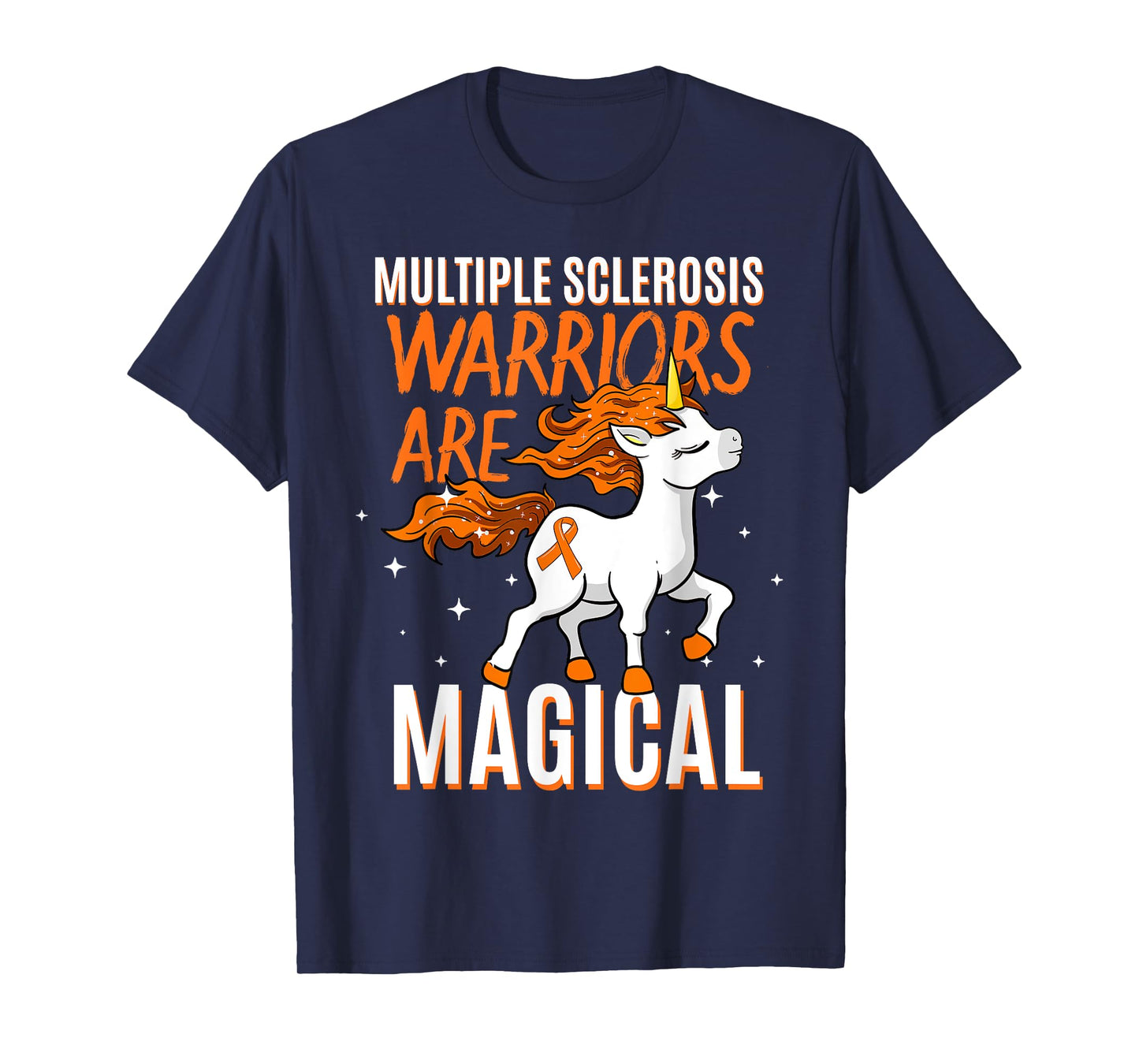 Niedliche Multiple Sklerose Awareness Kleidung Women's Graphic T-Shirt Black Small Classic Fit Short Sleeve Crew Neck Multiple Sclerosis Warriors Are Magical Unicorn Graphic T-Shirt