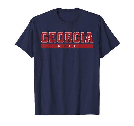 Georgia Golf Red Vintage Text T-Shirt