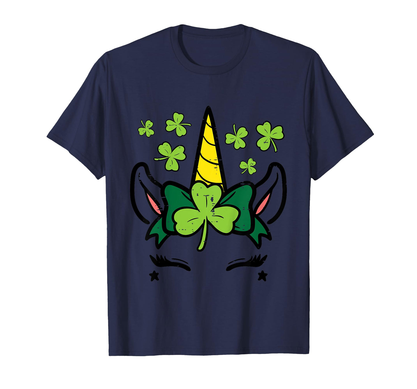 Kids St Patricks Day Unicorn Face Saint Pattys Girls Kids Toddler T-Shirt
