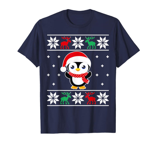 Christmas Penguin Funny Classic Ugly Sweater Girl Boy Kids T-Shirt