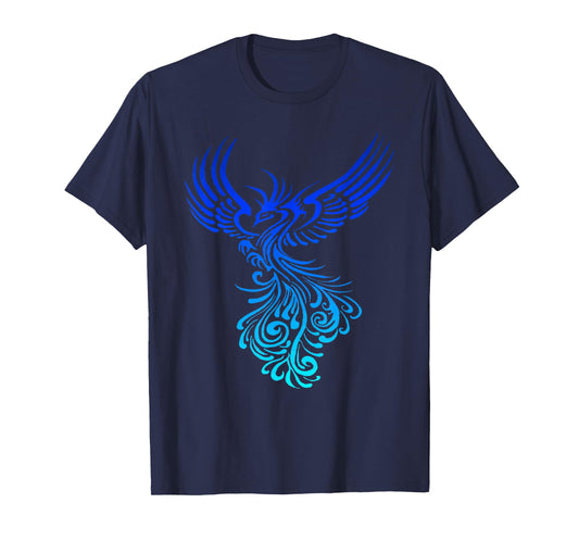 Artistic Phoenix Yellow Blue Aqua Blend T-Shirt