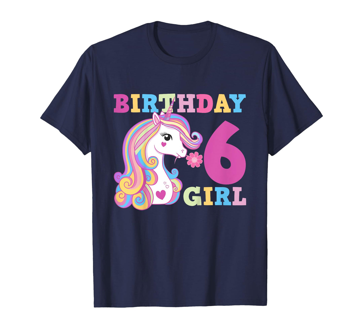 Unicorn Birthday Girl 6 T-Shirt