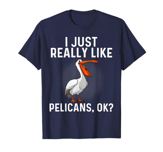 Funny Pelican Art For Men Women Ornithology Pelican Lover T-Shirt
