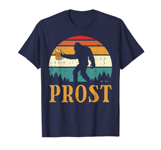 Oktoberfest Bigfoot Sasquatch Prost Retro German Men Women T-Shirt