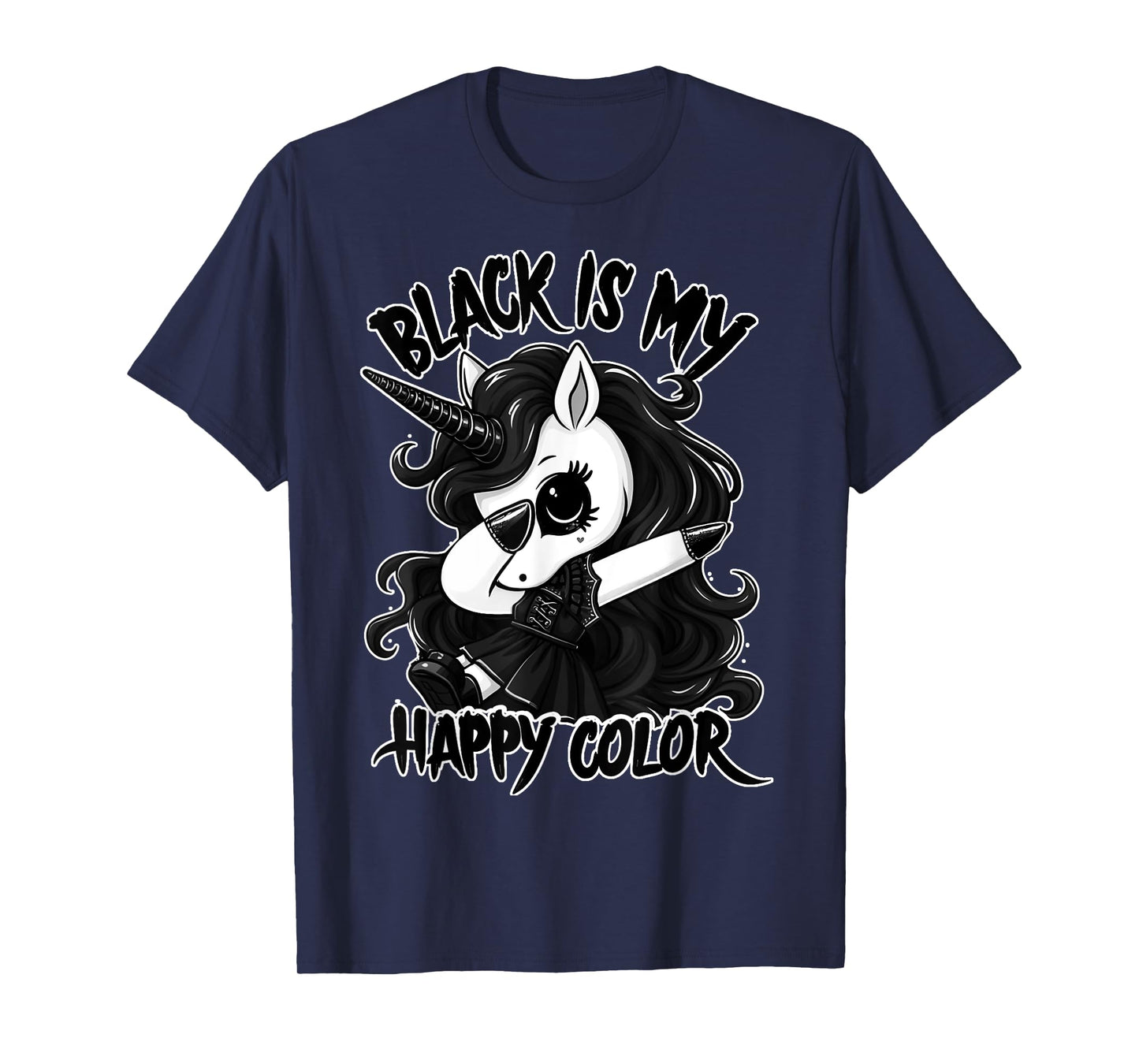 Gothic Unicorn Dabbing - Black is my lucky colour T-Shirt